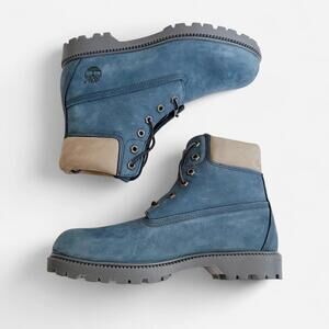 Timberland 6" Premium Waterproof Boots ‘Dark Blue’ Size 9 Leather Nubuck Suede